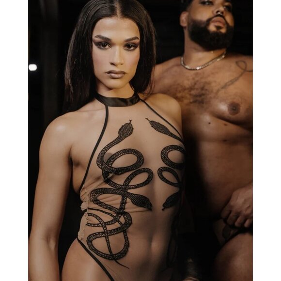 Thistle and Spire Medusa Bodysuit in Black Small New Womens Tank Top - Picture 17 of 17